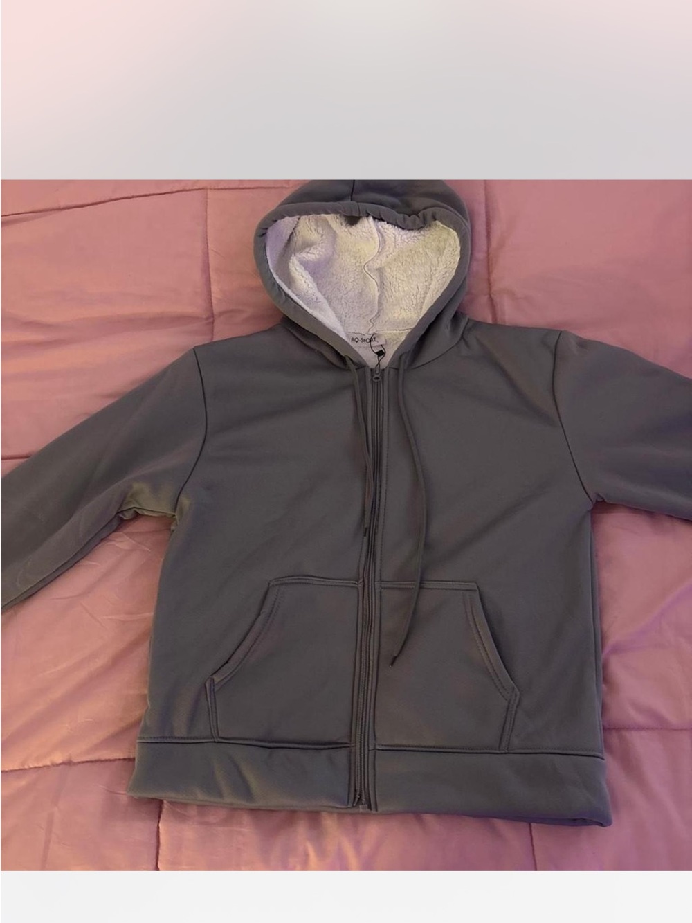 Kids Sherpa-Lined Hooded Puffer Jacket in Gray